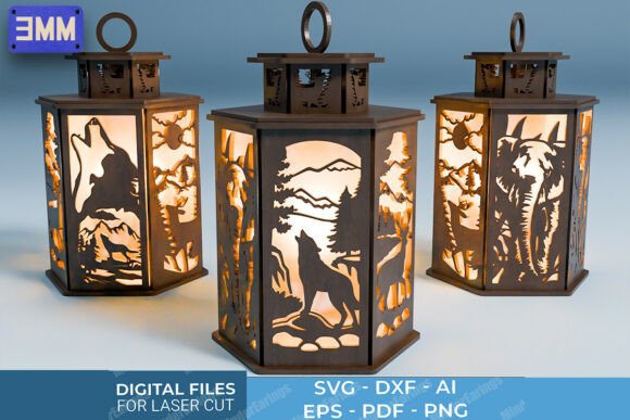 Download 3D Wildlife Lantern Laser Cut Files - Premium Bundle