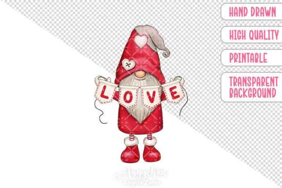 Download Hand Drawn Valentine Gnome - Hand drawn Collection