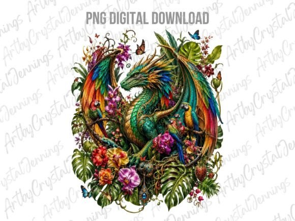 Download Exotic Tropical Dragon Jungle PNG - Tropical Collection