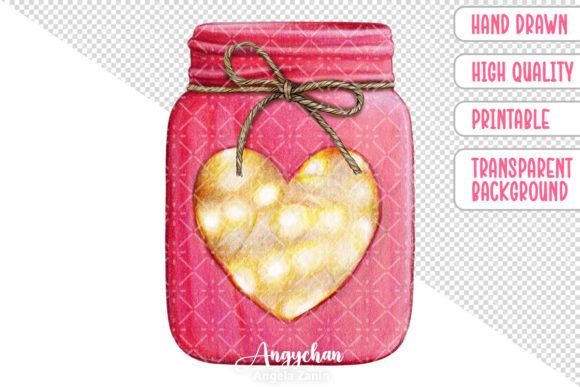 Download Hand Drawn Valentine Jar Lantern - Hand drawn Collection