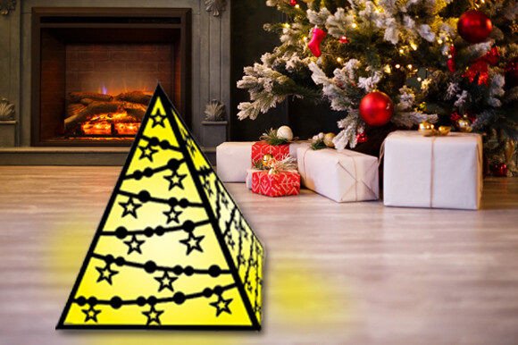 Download Christmas Paper Cut Pyramid Lantern Ligh - Lantern Collection