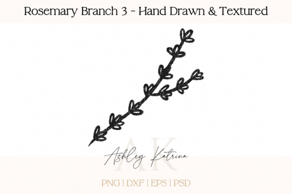 Download Rosemary Branch 3 - Hand Drawn &amp; Texture - Hand drawn Collection