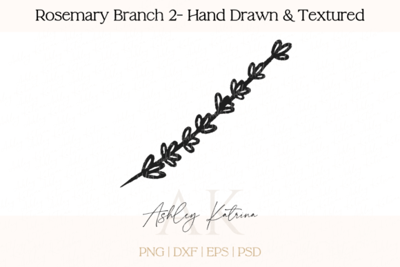 Download Rosemary Branch 2- Hand Drawn &amp; Textured - Hand drawn Collection