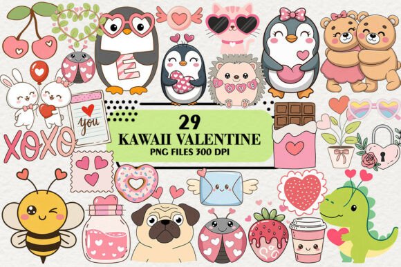 Download Kawaii Hand Drawn Valentine Day Clipart - Hand drawn Collection