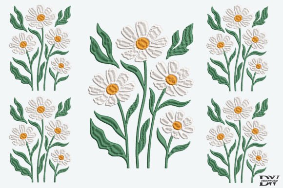 Download White Flowers Embroidery Design - White Collection