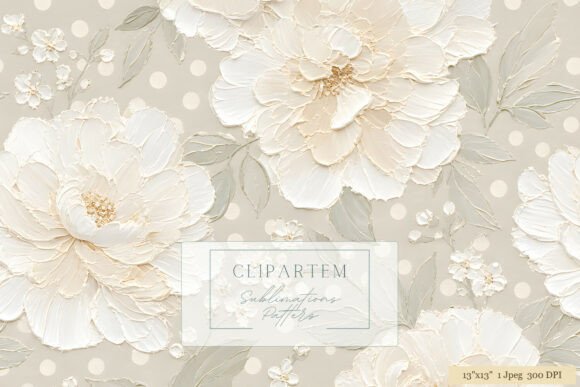 Download White Peony Polka Dot Floral Pattern - Premium Resources